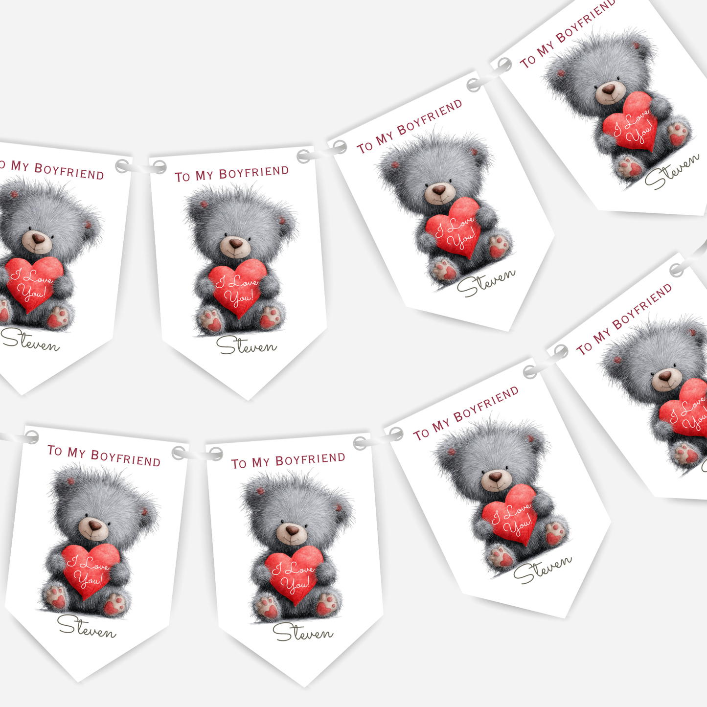 Valentine's Day Cute Teddy Bunting - S193V