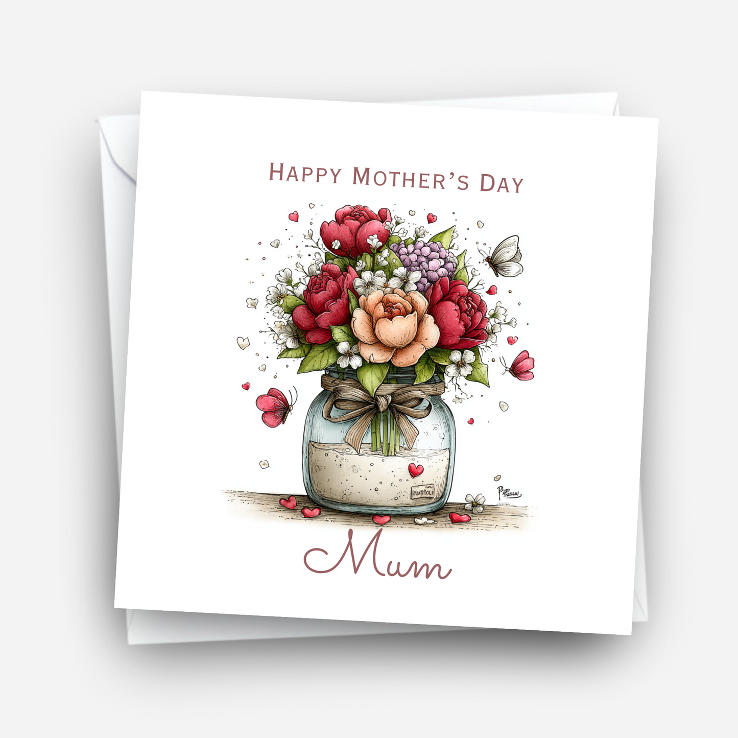 Mother's Day Card - Modern Flower Design - C741