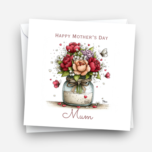 Mother's Day Card - Modern Flower Design - C741