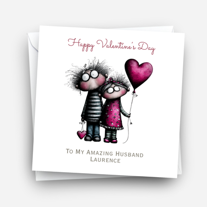 Valentine’s Day Quirky Couple Card  - C713