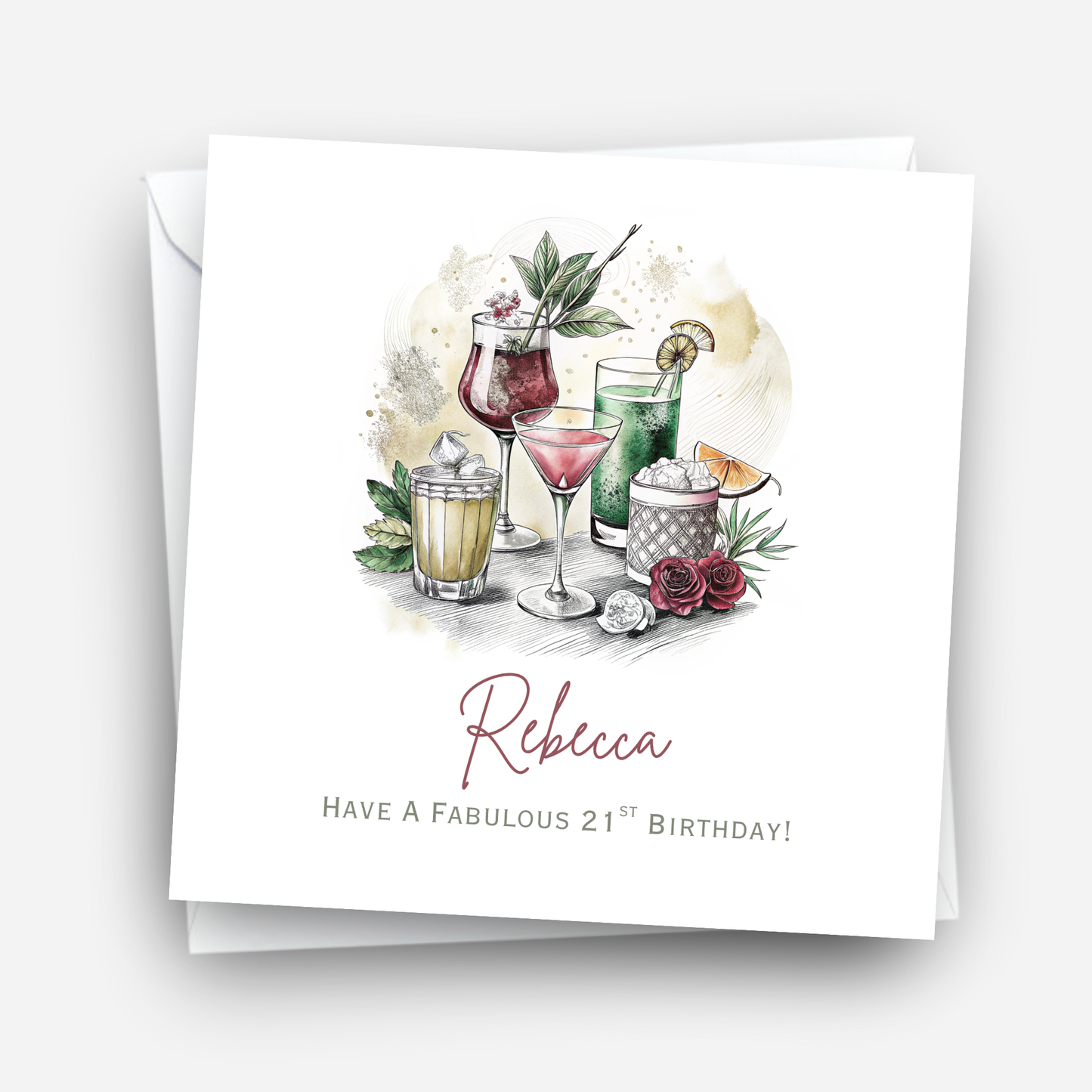 Cocktail Birthday Card - C623