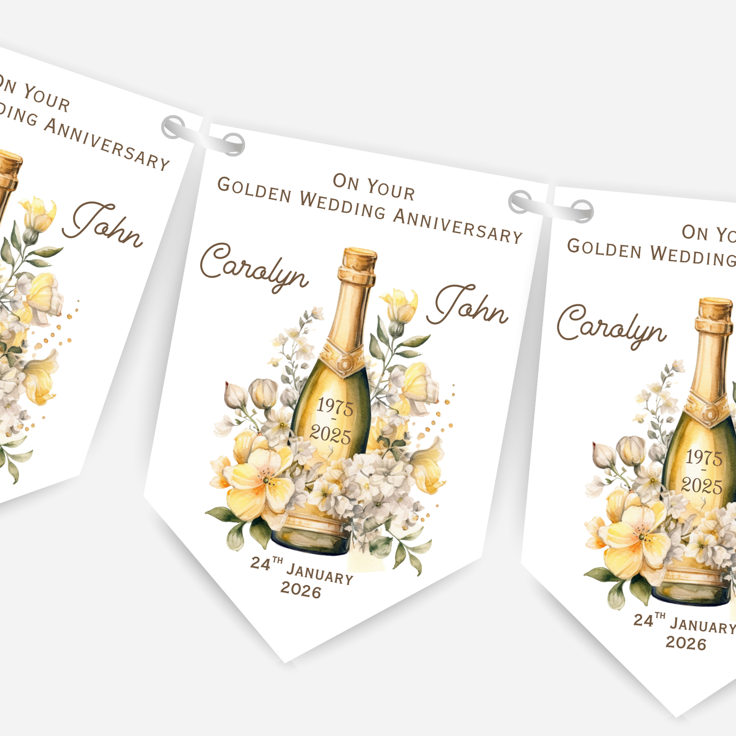 Golden Wedding Anniversary Bunting - B230