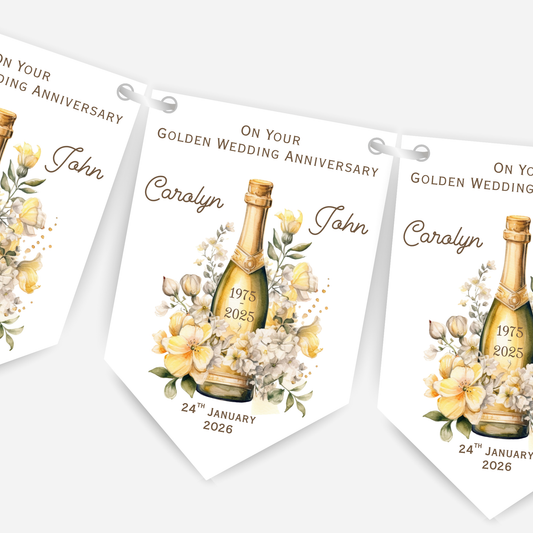 Golden Wedding Anniversary Bunting - B230
