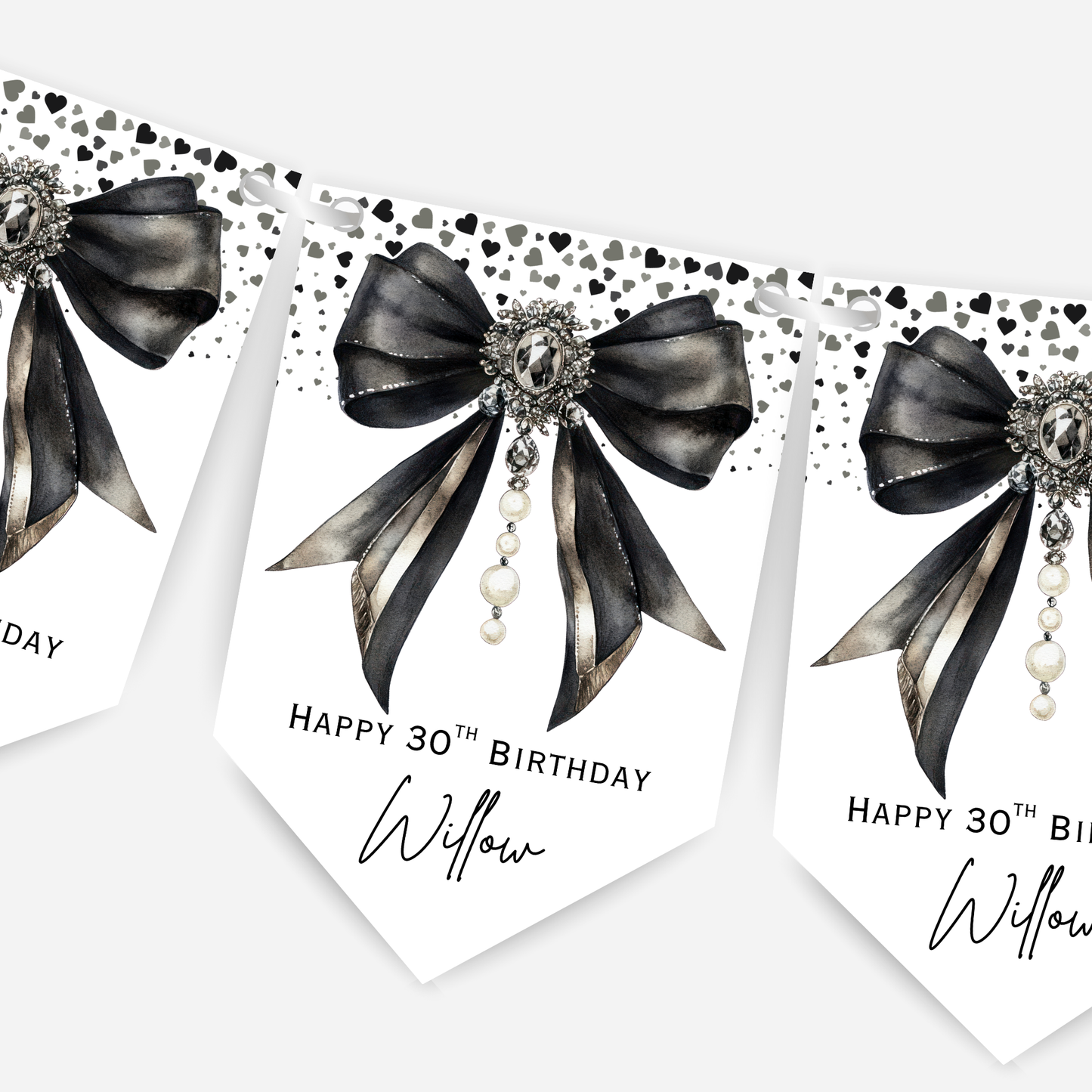 Elegant Black Bow Bunting - B264