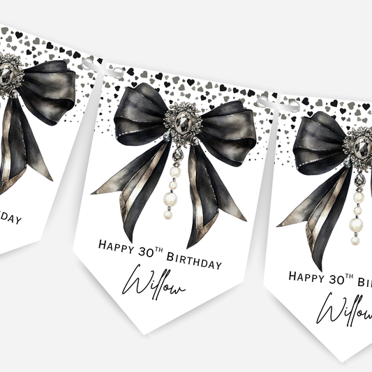 Elegant Black Bow Bunting - B264