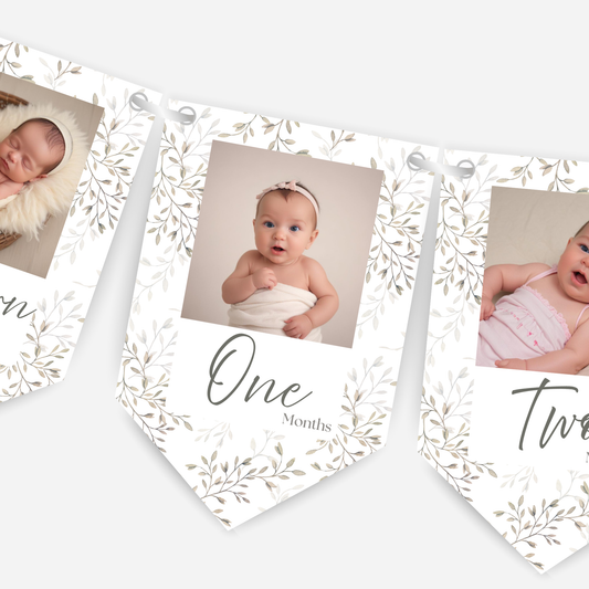Newborn to 12 Months Milestone Bunting - 1st Birthday - B131