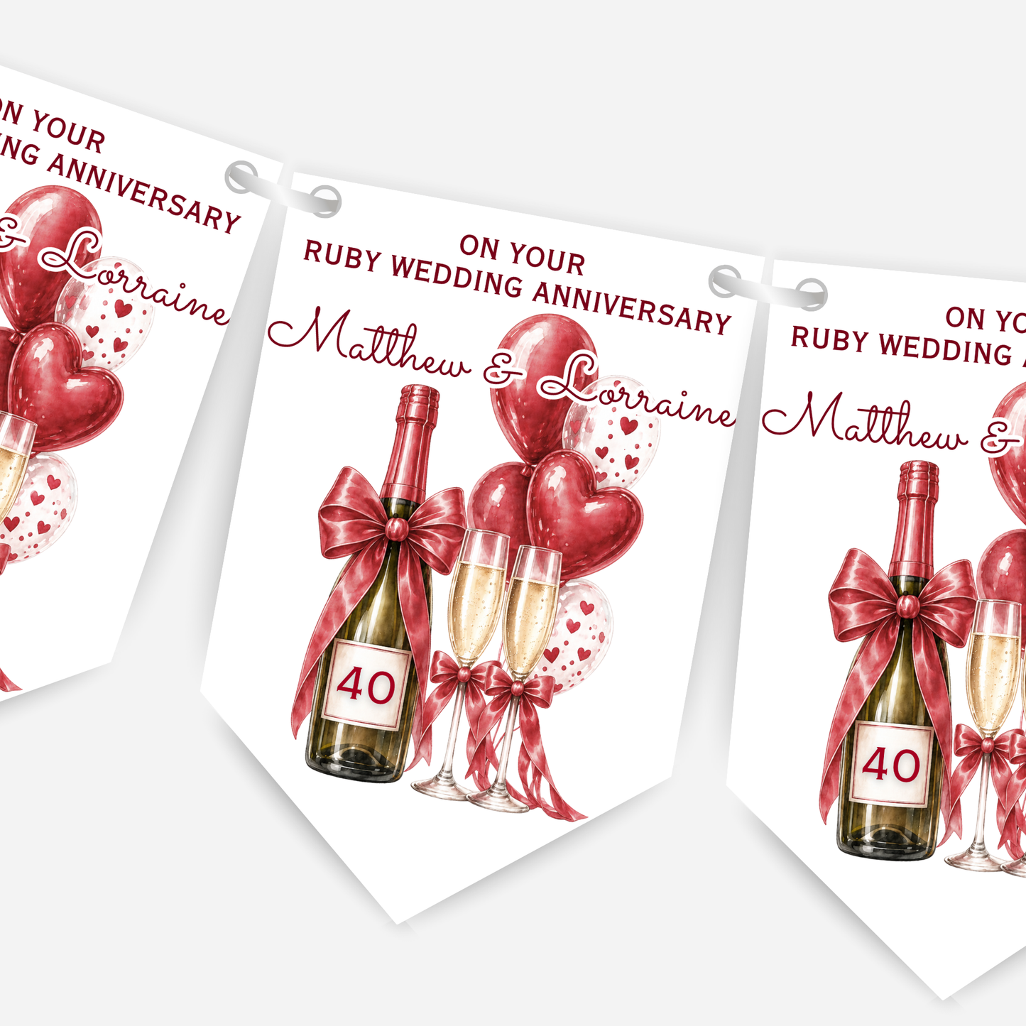 Ruby Wedding Anniversary Bunting - B299