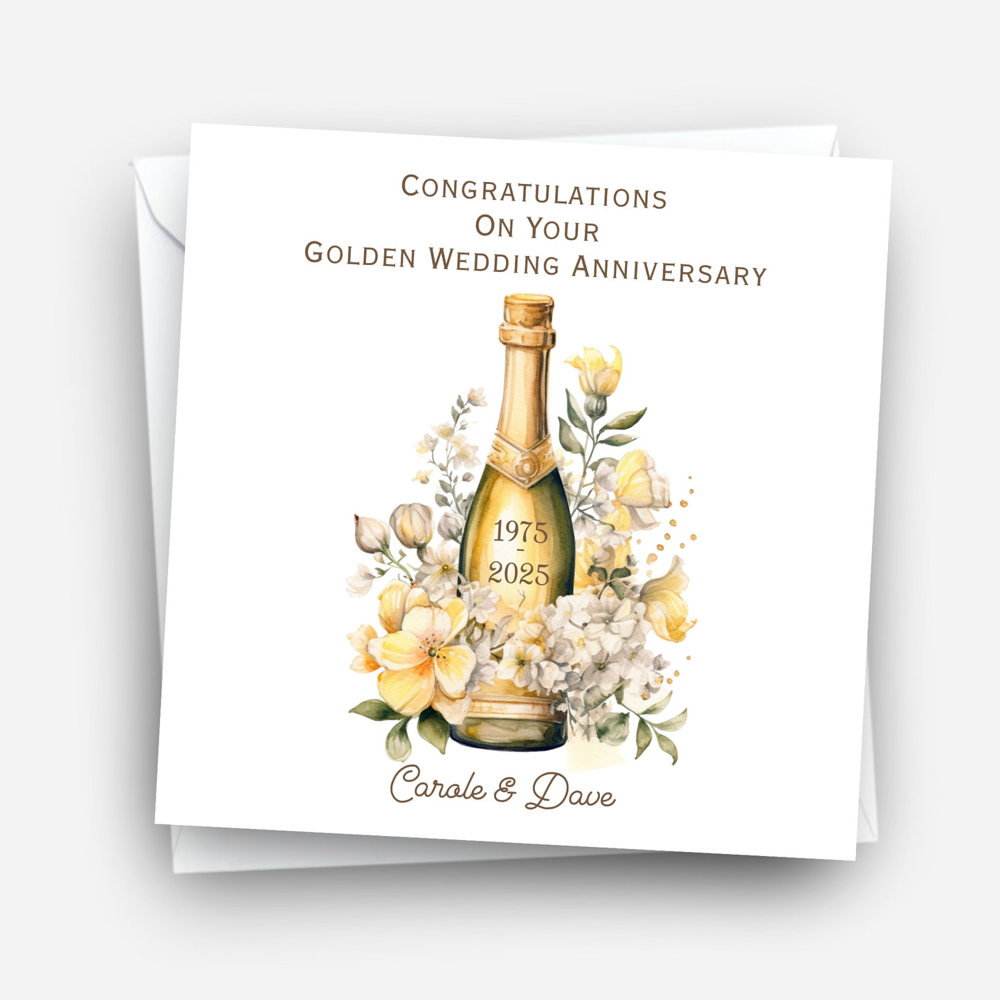 Golden- 50th Wedding Anniversary Card - C675