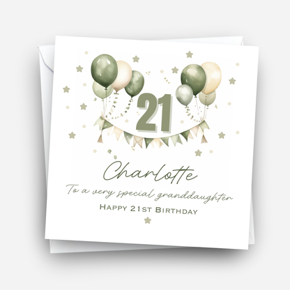 Personalised Birthday Card for Any Age - 18th, 21st, 30th etc - C524