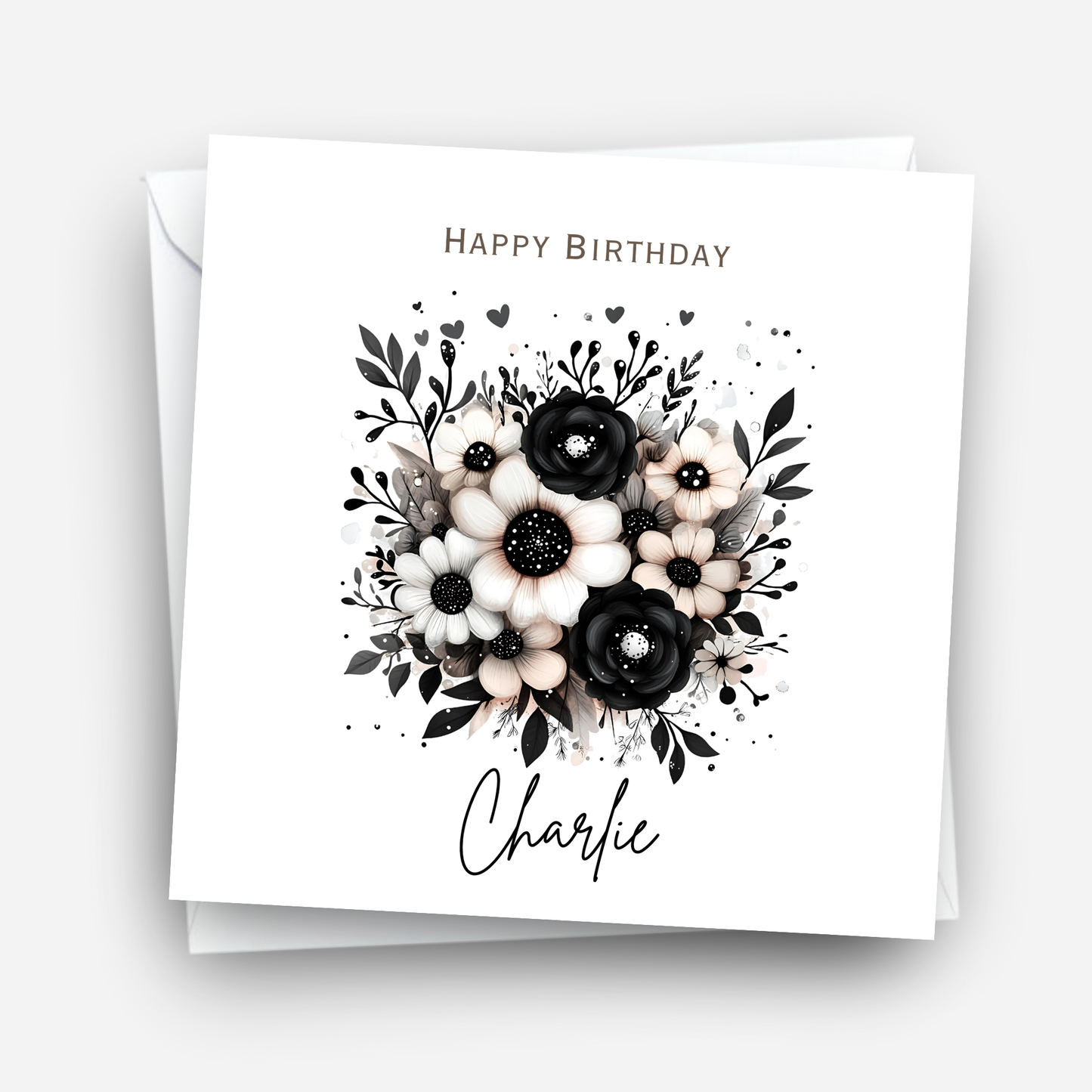Alternative Dark Flowers Birthday Card - C834