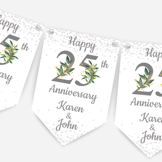 Silver Wedding Anniversary Bunting - B103