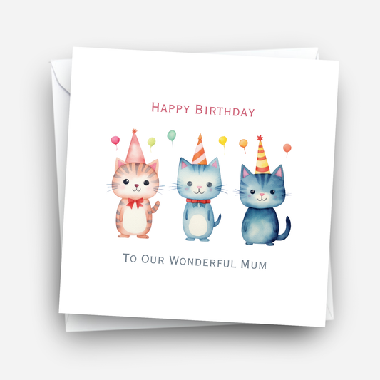 Cute Trio Of Kittens Birthday Card - C553