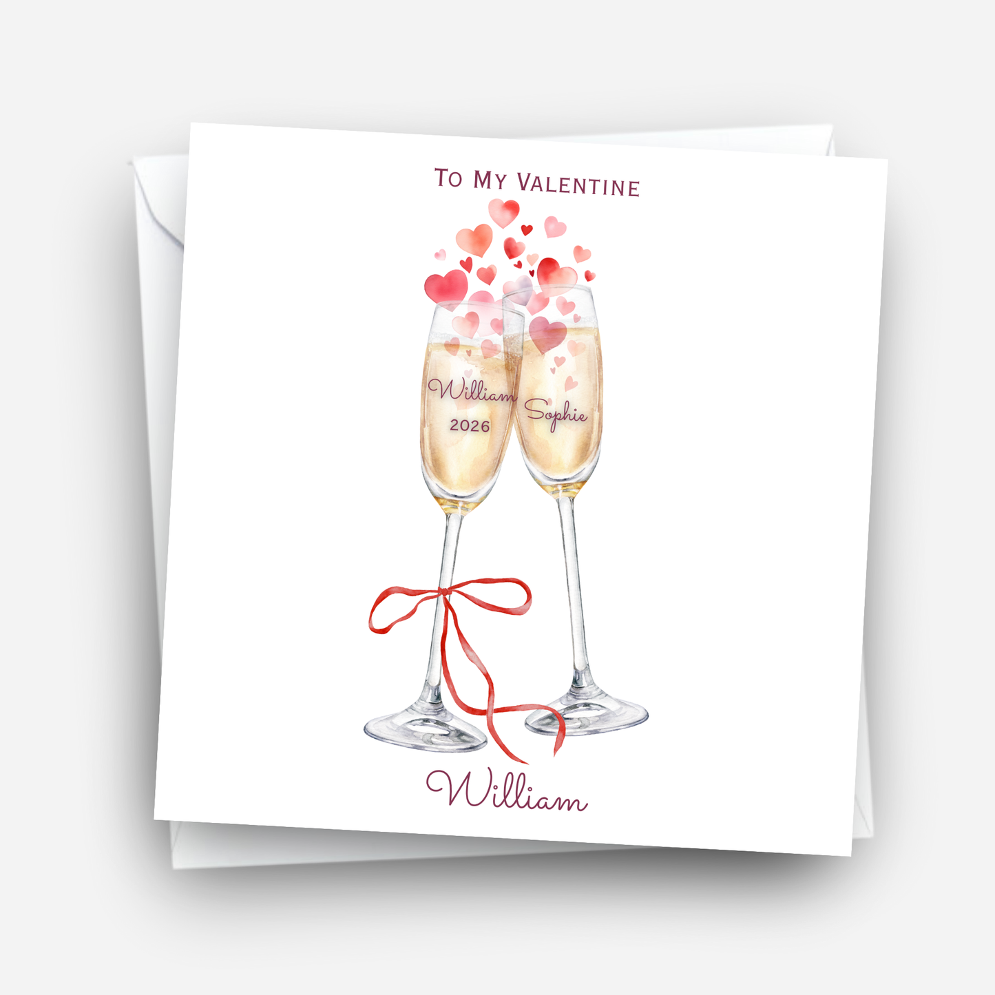 Valentine’s Day Card - Champagne Glasses Design - C774