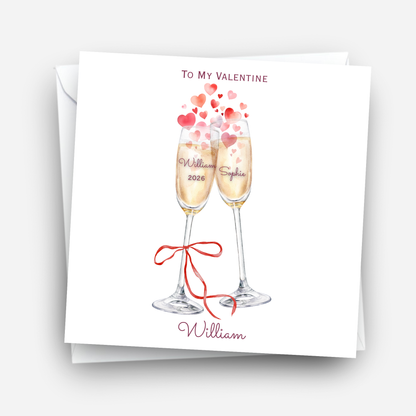 Valentine’s Day Card - Champagne Glasses Design - C774