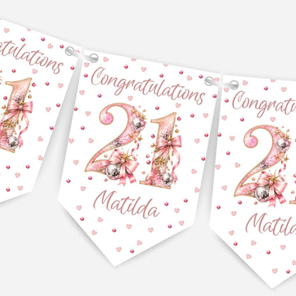 Disco and Bows Birthday Bunting -B329