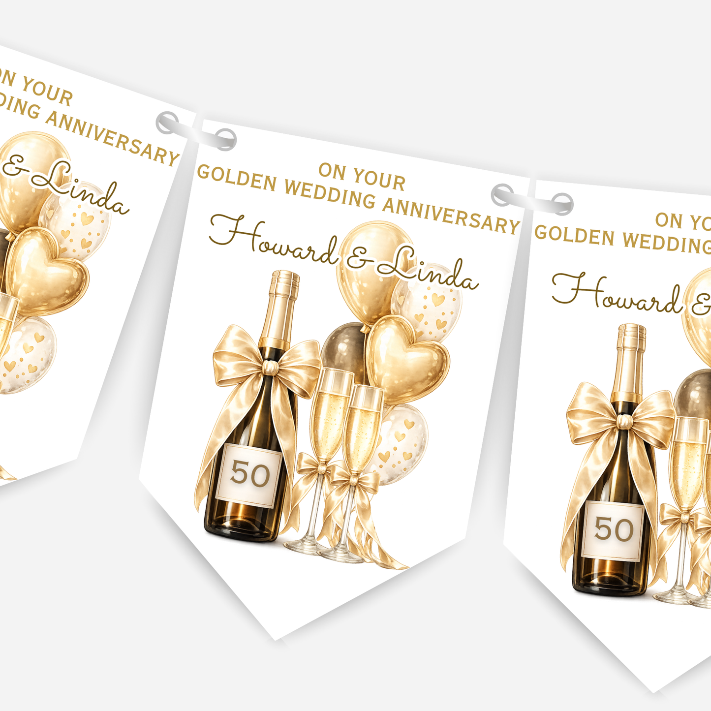 Golden Wedding Anniversary Bunting - B297
