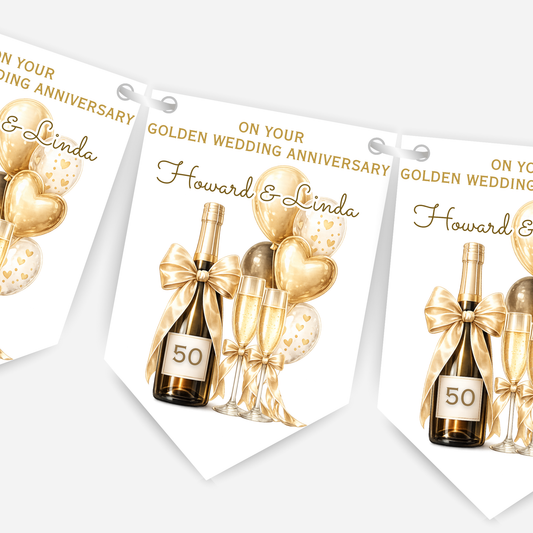 Golden Wedding Anniversary Bunting - B297