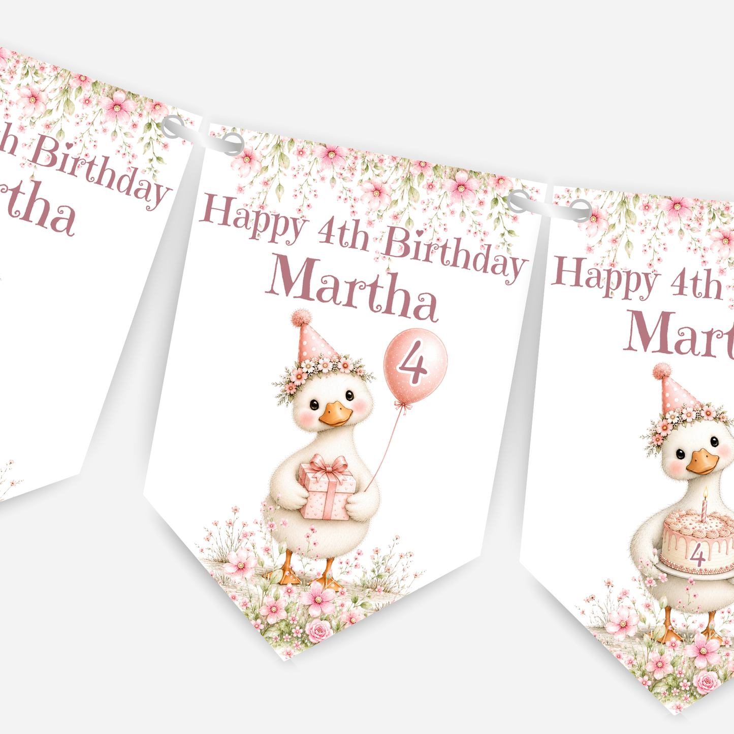 Pretty Pink  Silly Goose Birthday Bunting - B311