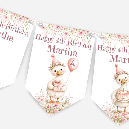 Pretty Pink  Silly Goose Birthday Bunting - B311