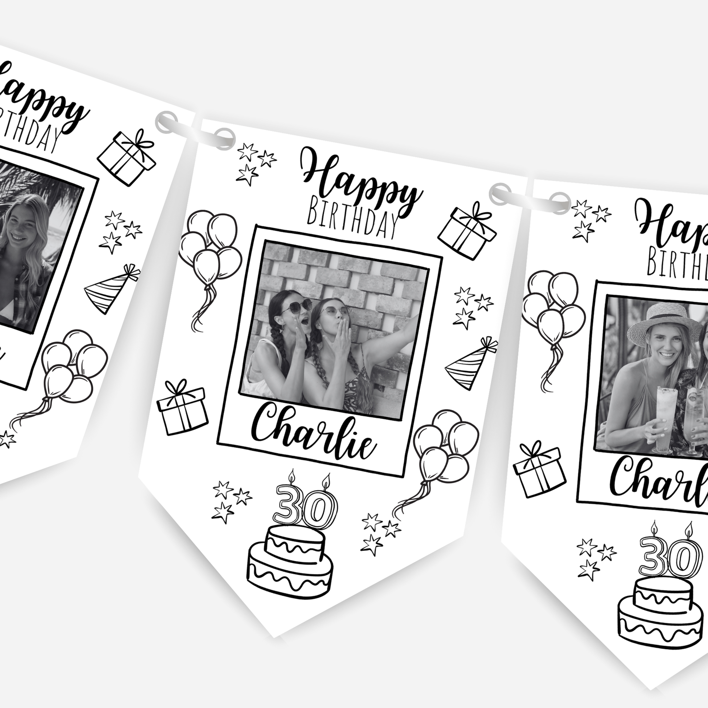 Doodle & Fun Birthday Photo Bunting - B190