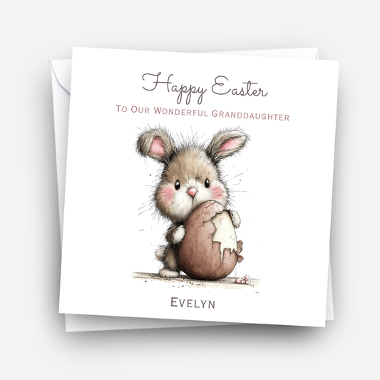 Easter Card With A Cute Bunny Design - C813