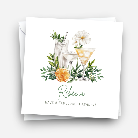 Cocktail Birthday Card - C625