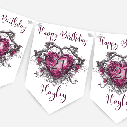 Gothic Style Heart Bunting - B210