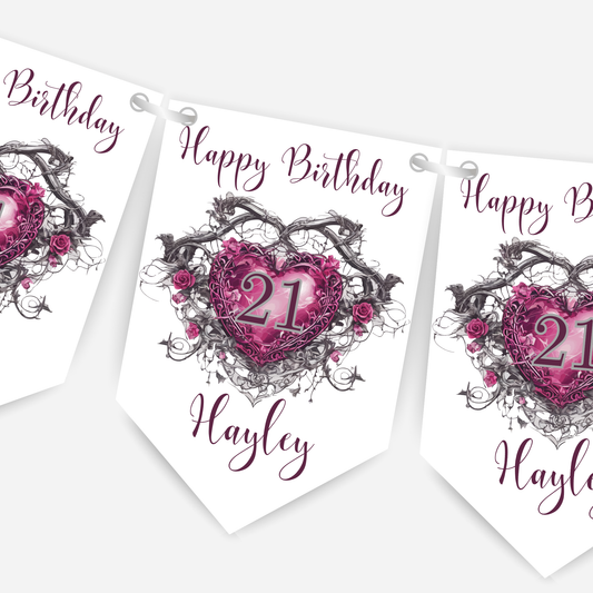 Gothic Style Heart Bunting - B210