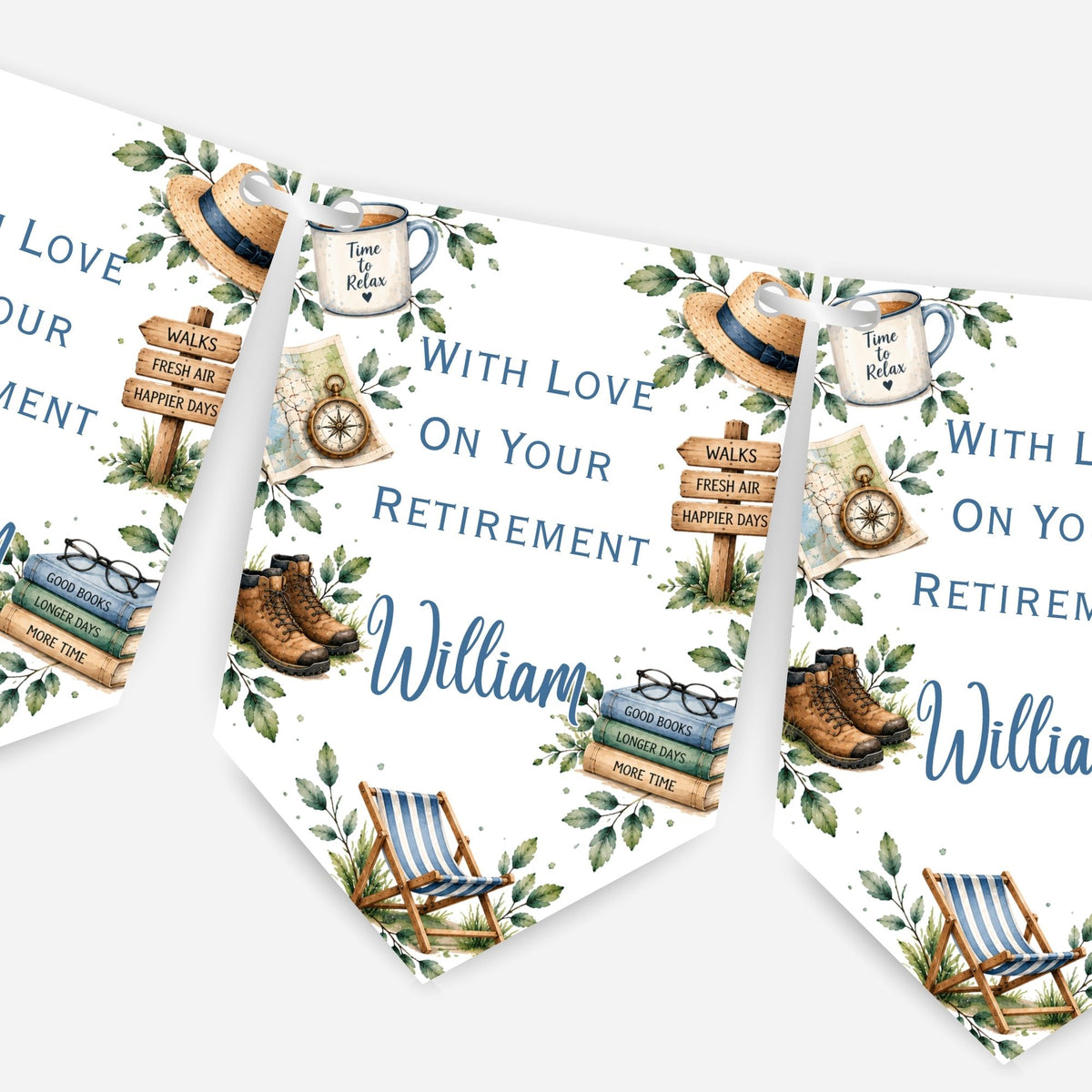 Retirement bunting, Hobby design - B333