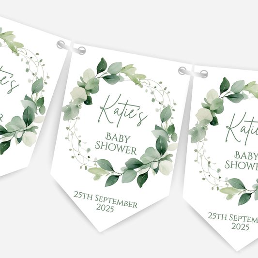 Neutral Foliage Baby Shower Bunting - B234