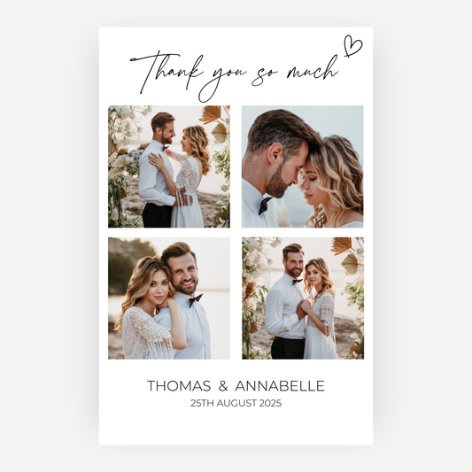 Wedding Thank You Cards (Pack of 10) - T02