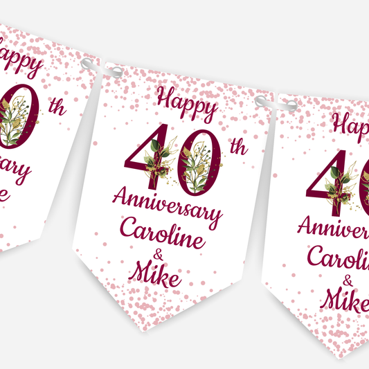 Ruby Wedding Anniversary Bunting - B104