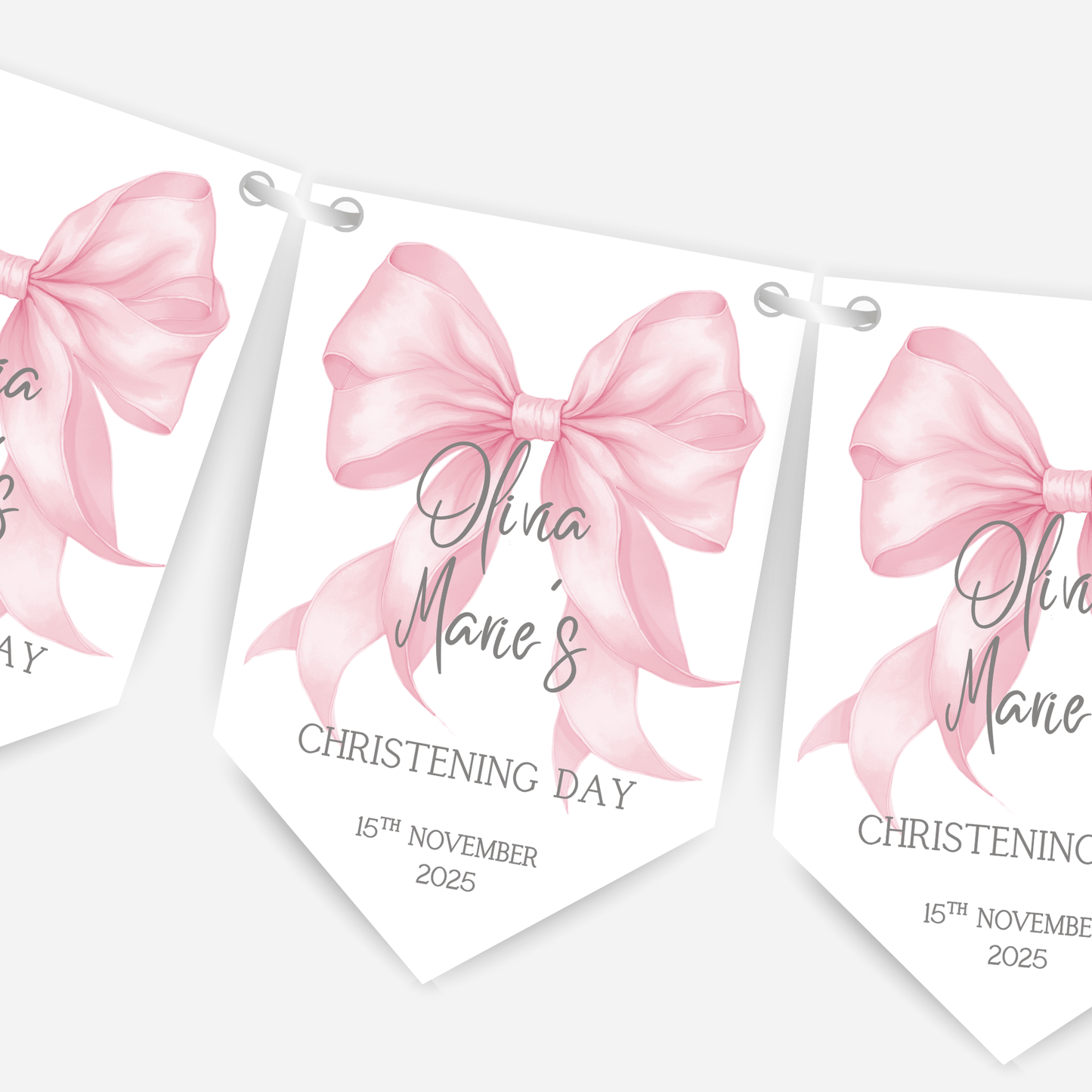Christening or Baptism Bow Bunting - B158