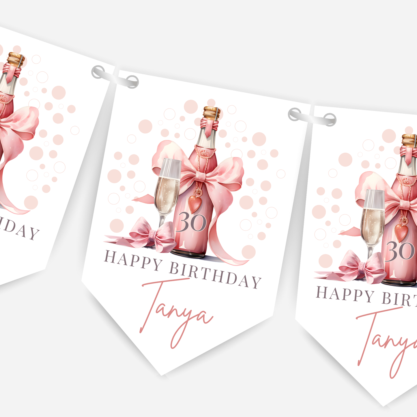 Pink Fizz and Bow Bunting - B123