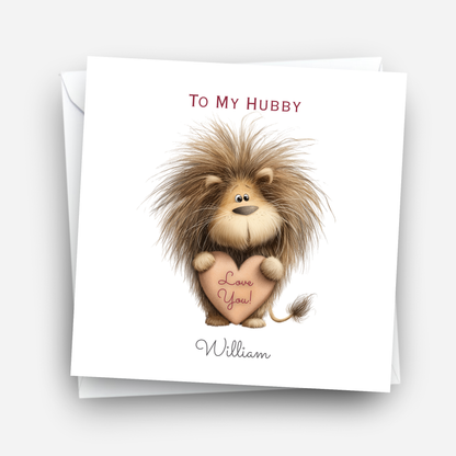 Valentine’s Day Card - Cute Lion Design - C776
