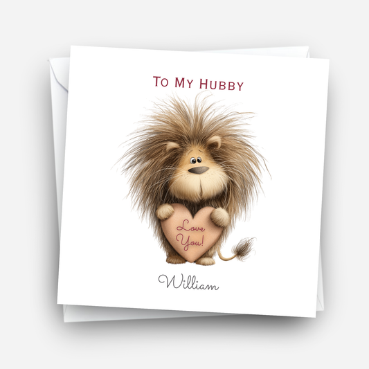 Valentine’s Day Card - Cute Lion Design - C776