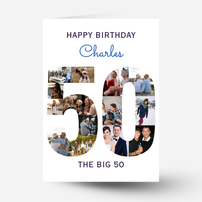 The Big 50 Photo Collage Birthday Card - PC52