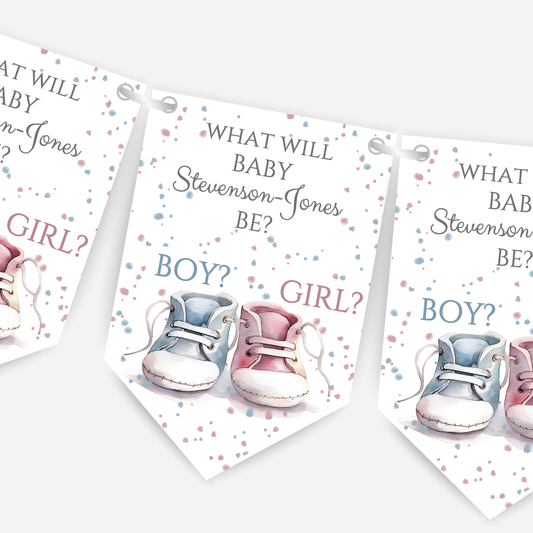 Modern Gender Reveal Bunting - B145