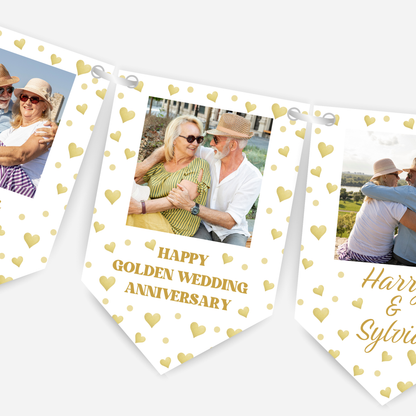 Golden Wedding Anniversary Photo Bunting - B181