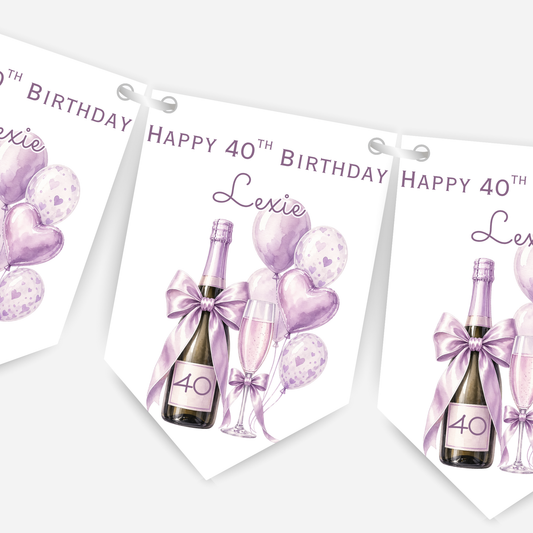 Champagne and Balloons Party Bunting in Five Colours - B296