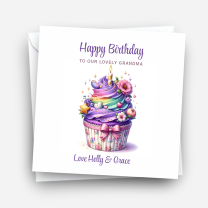 Colourful Cupcake Card - C591
