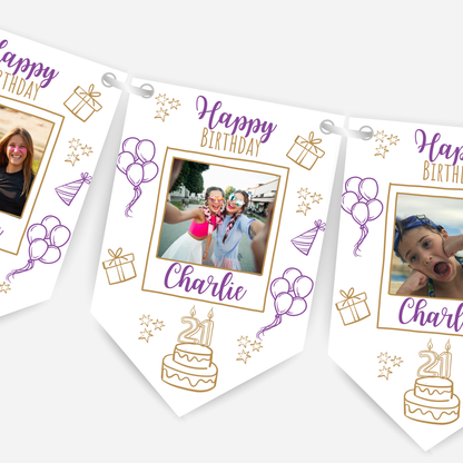 Doodle & Fun Birthday - Colour Photo's Bunting - B191