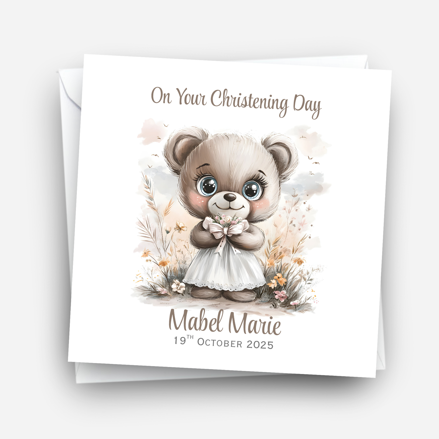 Christening or Baptism Teddy Card - C548