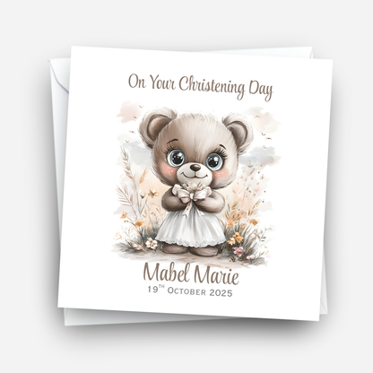 Christening or Baptism Teddy Card - C548