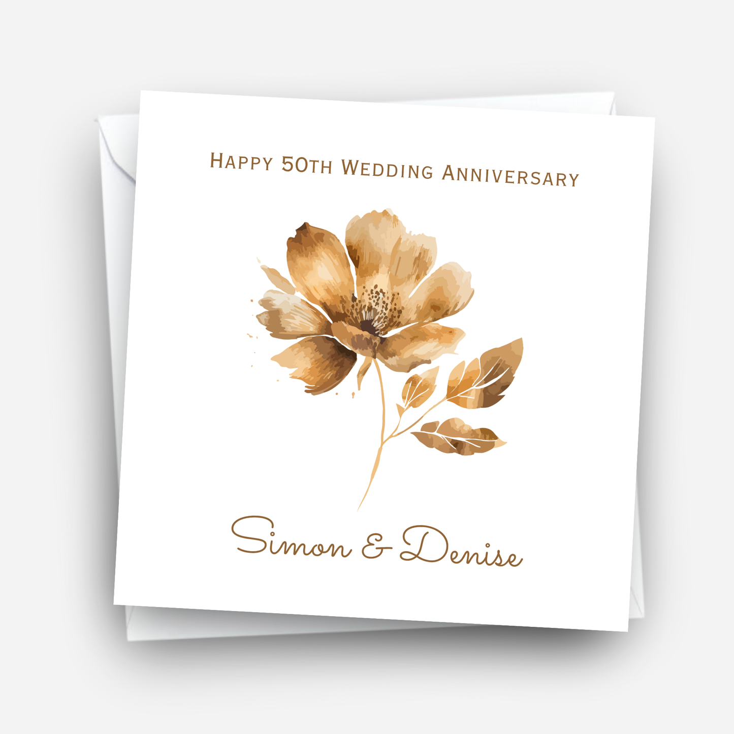Golden- 50th Wedding Anniversary Card - C686