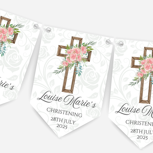 Christening or Baptism Cross Bunting - B108