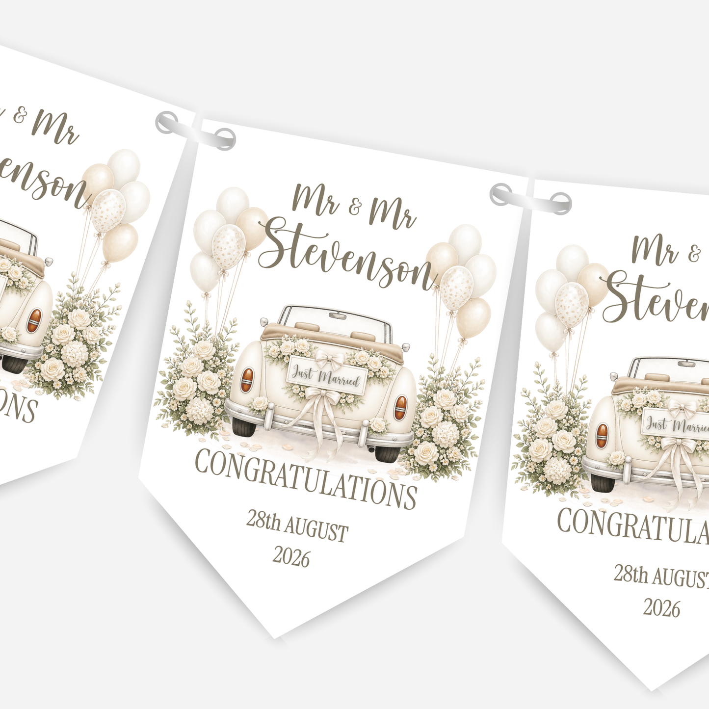 Wedding Car Bunting - B305