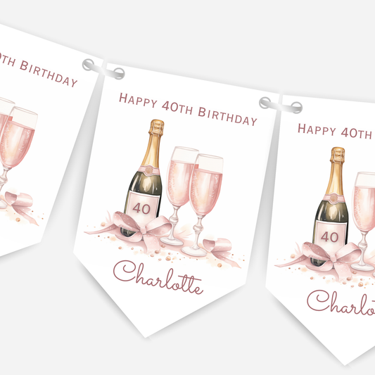 Girly Bottle of Fizz Party Bunting - B201