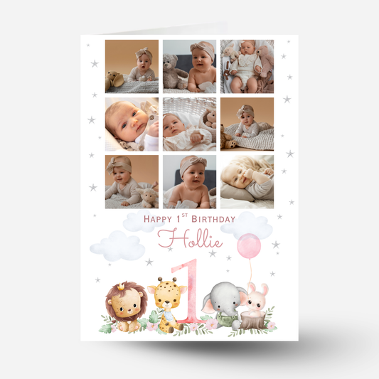 First Birthday Photo Collage Card - PC47