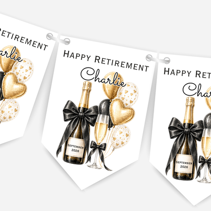 Retirement or any occasion bunting, Fizz and Balloon design - B301